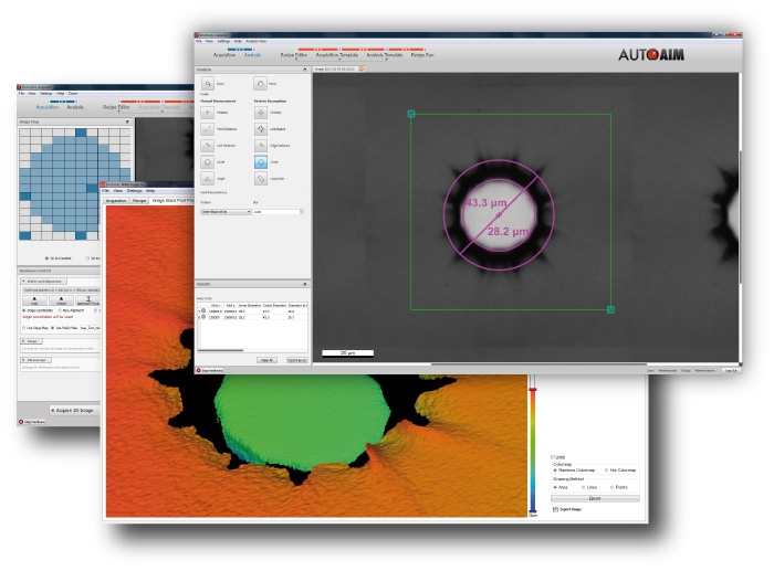microscope software overview with automatic measurement